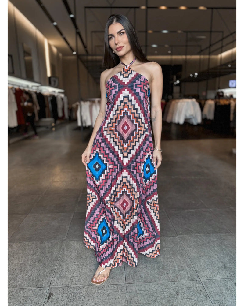 Vestido Longo Geométrico - LANÇAMENTO