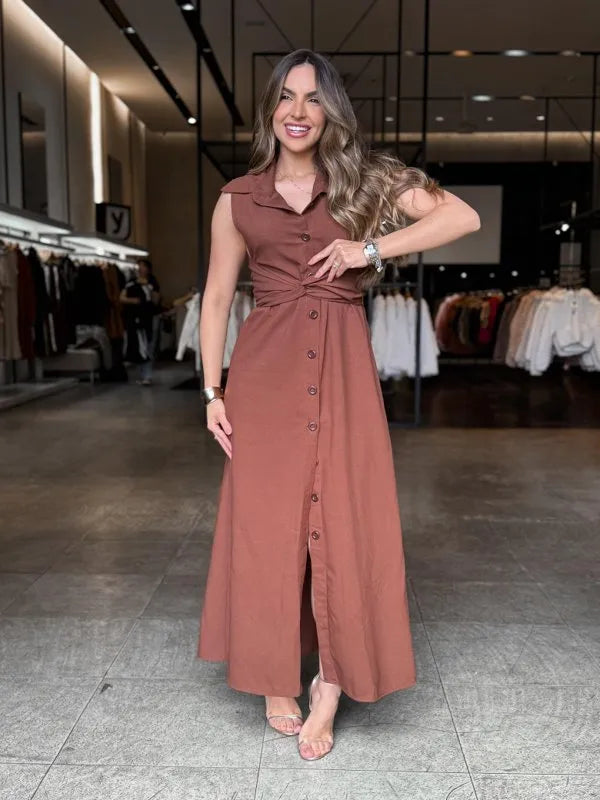 Vestido Botões Luxo - LANÇAMENTO