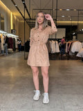 Vestido Curto Suede Manga Longa - LANÇAMENTO