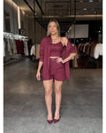 Conjunto Feminino 3 Peças camisa + short + top - LANÇAMENTO